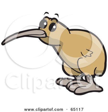 Royalty-Free (RF) Clipart Illustration of a Cute Kiwi Bird With Big Eyes by Dennis Holmes Designs
