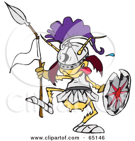 Royalty-Free (RF) Clipart Illustration of a Termite Warrior With A Spear by Dennis Holmes Designs