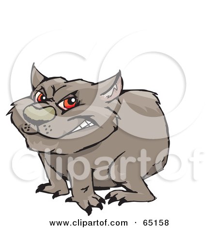 Royalty-Free (RF) Clipart Illustration of a Red Eyed Wombat by Dennis Holmes Designs