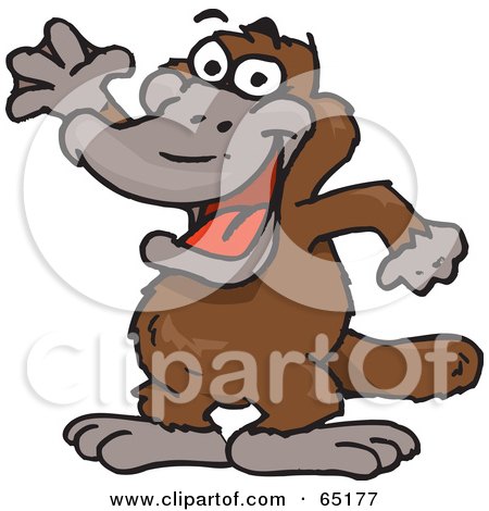 Royalty-Free (RF) Clipart Illustration of a Friendly Waving Brown Platypus by Dennis Holmes Designs