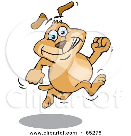 Royalty-Free (RF) Clipart Illustration of a Sparkey Dog Grinning And Running by Dennis Holmes Designs