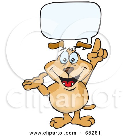 Royalty-Free (RF) Clipart Illustration of a Sparkey Dog With A Text Bubble by Dennis Holmes Designs