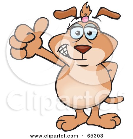 Royalty-Free (RF) Clipart Illustration of a Female Sparkey Dog Giving The Thumbs Up by Dennis Holmes Designs