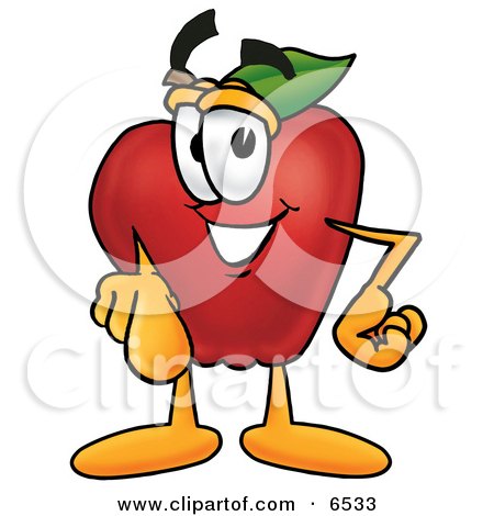 Red Apple Character Mascot Pointing at the Viewer Clipart Picture by Mascot Junction