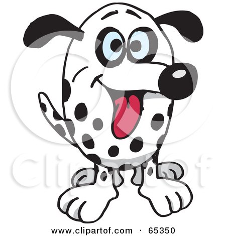 Royalty-Free (RF) Clipart Illustration of a Friendly Dalmatian Dog Facing Front by Dennis Holmes Designs
