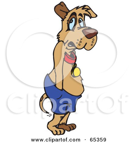 Royalty-Free (RF) Clipart Illustration of a Patch Dog With His Hands In His Pockets by Dennis Holmes Designs