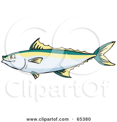 Royalty-Free (RF) Clipart Illustration of a profiled King mackerel Fish by Dennis Holmes Designs