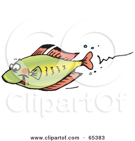 Royalty-Free (RF) Clipart Illustration of a Fast Rainbow Fish by Dennis Holmes Designs