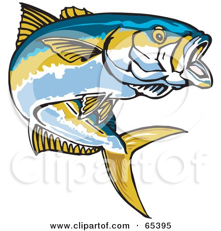 Royalty-Free (RF) Clipart Illustration of a Yellowtail Fish by Dennis Holmes Designs