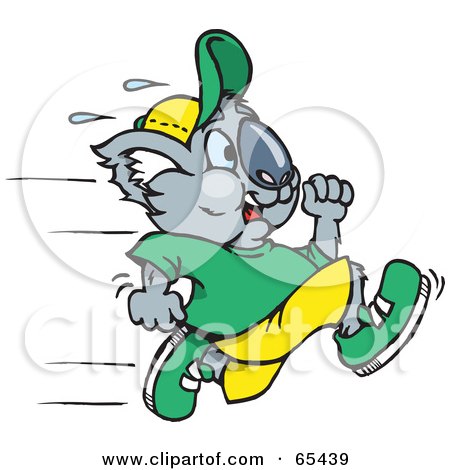Royalty-Free (RF) Clipart Illustration of a Sprinting Koala by Dennis Holmes Designs