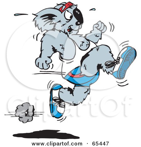 Royalty-Free (RF) Clipart Illustration of a Fast Sprinting Koala by Dennis Holmes Designs