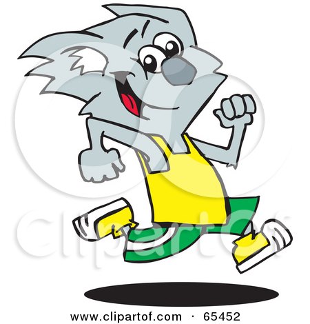 Royalty-Free (RF) Clipart Illustration of a Happy Koala Sprinting by Dennis Holmes Designs
