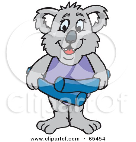 Royalty-Free (RF) Clipart Illustration of a Female Koala With A Swim Noodle by Dennis Holmes Designs