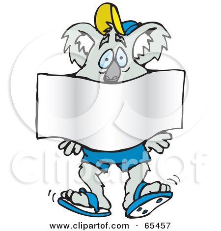 Royalty-Free (RF) Clipart Illustration of a Koala Taped To A Wall by Dennis Holmes Designs