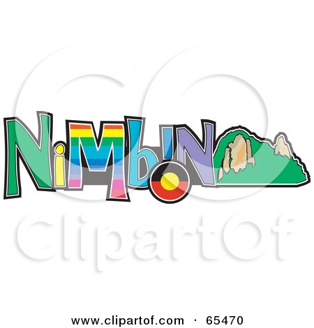 Royalty-Free (RF) Clipart Illustration of a Nimbin Design With Hills by Dennis Holmes Designs
