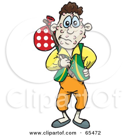 Royalty-Free (RF) Clipart Illustration of a Wanderer Man Covered In Spots by Dennis Holmes Designs