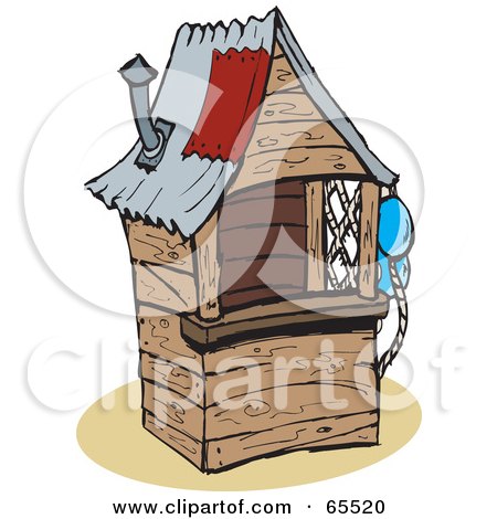 Royalty-Free (RF) Clipart Illustration of a Small Wooden Shack by Dennis Holmes Designs