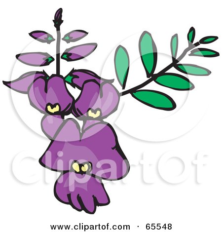 Royalty-Free (RF) Clipart Illustration of Purple Desert Flowers by Dennis Holmes Designs