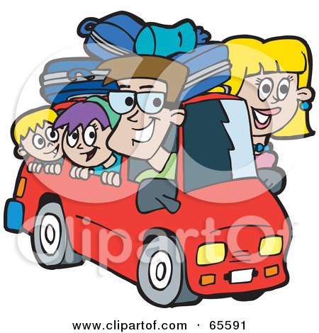 Royalty-Free (RF) Clipart Illustration of a Family On A Road Trip - Version 3 by Dennis Holmes Designs