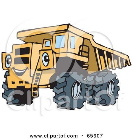 Royalty-Free (RF) Clipart Illustration of a Friendly Dump Truck Character by Dennis Holmes Designs