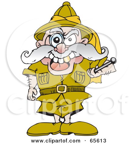 Royalty-Free (RF) Clipart Illustration of a Short Old Major Standing Tall by Dennis Holmes Designs