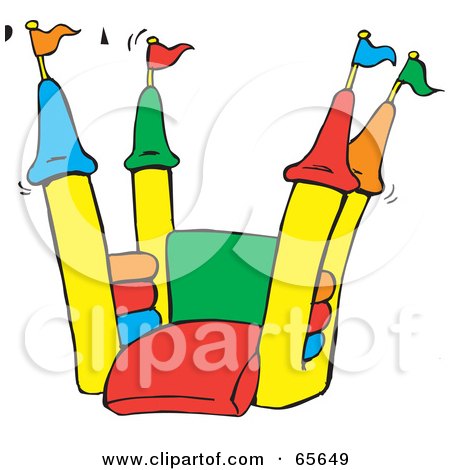Royalty-Free (RF) Clipart Illustration of an Open Colorful Bounce Castle by Dennis Holmes Designs