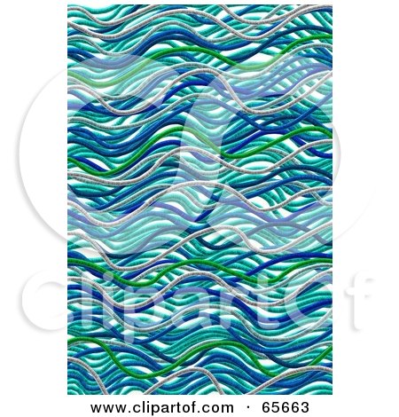 Royalty-Free (RF) Clipart Illustration of a Background Of Abstract Blue Waves - Version 5 by Prawny