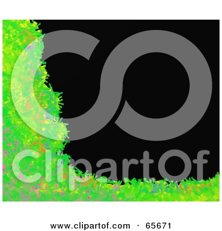 Royalty-Free (RF) Clipart Illustration of a Background Of A Grungy Green Grass Border On Black by Prawny