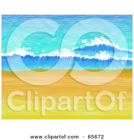 Royalty-Free (RF) Clipart Illustration of a Background Of Small Waves Washing Onto Shore by Prawny