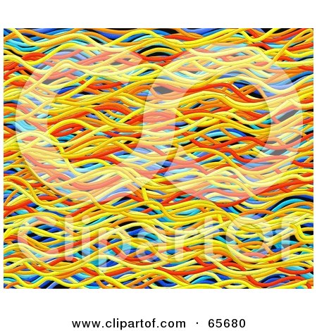 Royalty-Free (RF) Clipart Illustration of a Background Of Wavy Colorful Paint Lines by Prawny