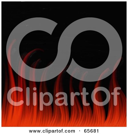 Royalty-Free (RF) Clipart Illustration of a Background Of Red Flames Over Black by Prawny