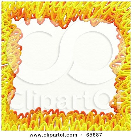 Royalty-Free (RF) Clipart Illustration of a Background Of A Red, Yellow And Orange Impasto Frame Around White by Prawny