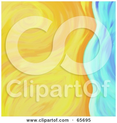 Royalty-Free (RF) Clipart Illustration of an Abstract Beach Background Of Sand And Water - Version 6 by Prawny
