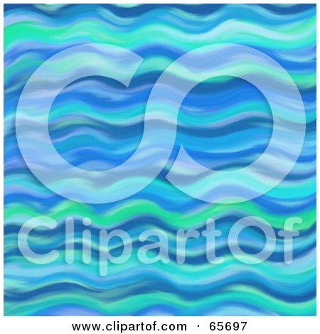 Royalty-Free (RF) Clipart Illustration of a Background Of Abstract Blue Waves - Version 2 by Prawny