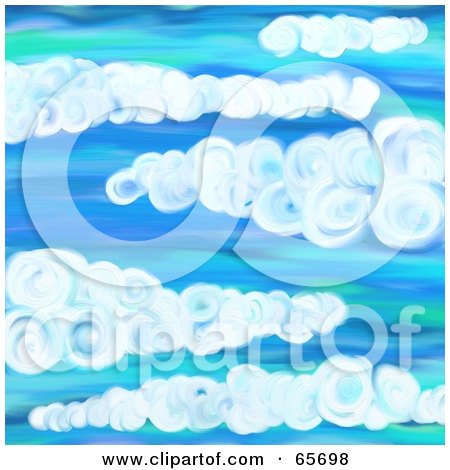 Royalty-Free (RF) Clipart Illustration of a Background Of Blue Skies - Version 2 by Prawny