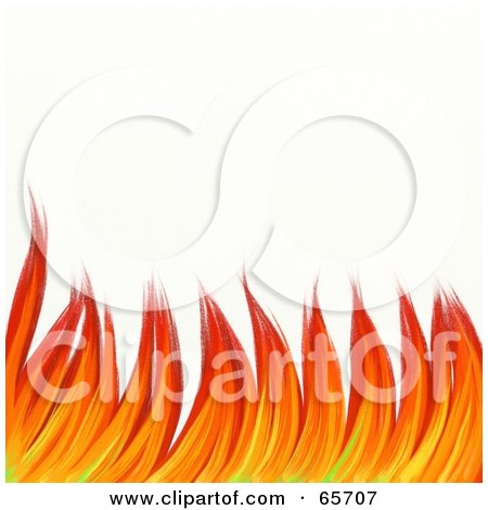 Royalty-Free (RF) Clipart Illustration of a Background Of Red Flames Over White by Prawny