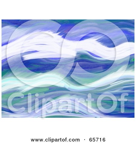 Royalty-Free (RF) Clipart Illustration of a Background Of Abstract Blue Waves - Version 3 by Prawny