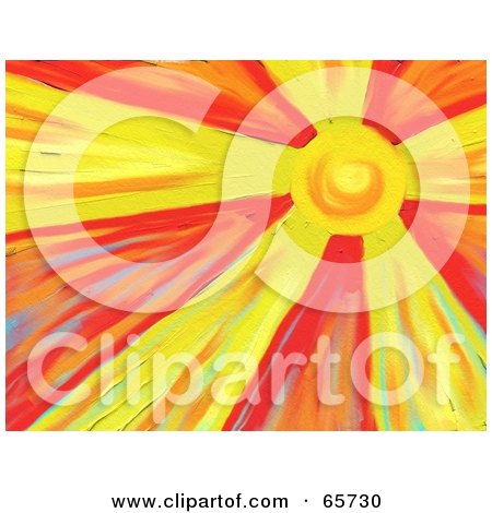 Royalty-Free (RF) Clipart Illustration of a Background Of The Bright Sun In A Red Sky by Prawny