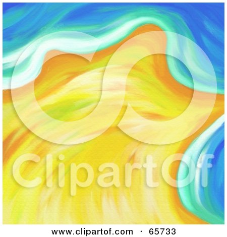 Royalty-Free (RF) Clipart Illustration of an Abstract Beach Background Of Sand And Water - Version 4 by Prawny