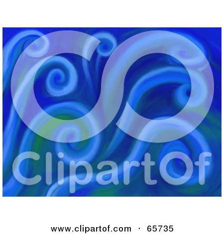 Royalty-Free (RF) Clipart Illustration of a Background Of Spiraling Blue Waves by Prawny