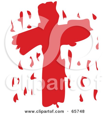 Royalty-Free (RF) Clipart Illustration of a Stylized Red Christian Cross by Prawny