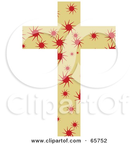 Royalty-Free (RF) Clipart Illustration of a Tan Patterned Cross With Spirals by Prawny