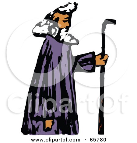Royalty-Free (RF) Clipart Illustration of an Elderly Prophet In A Purple Robe by Prawny