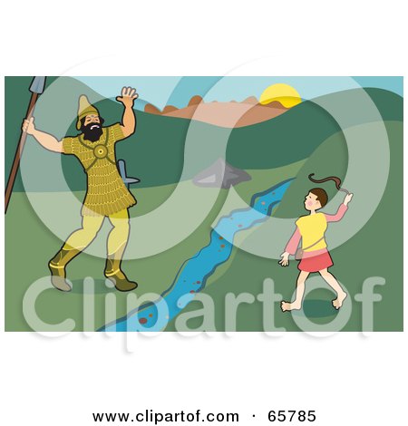 Royalty-Free (RF) Clipart Illustration of David And Goliath by Prawny