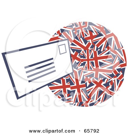 Royalty-Free (RF) Clipart Illustration of a White Envelope Floating Towards An American Globe by Prawny