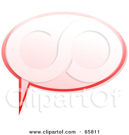Royalty-Free (RF) Clipart Illustration of a Rounded Red Speech Bubble by Prawny