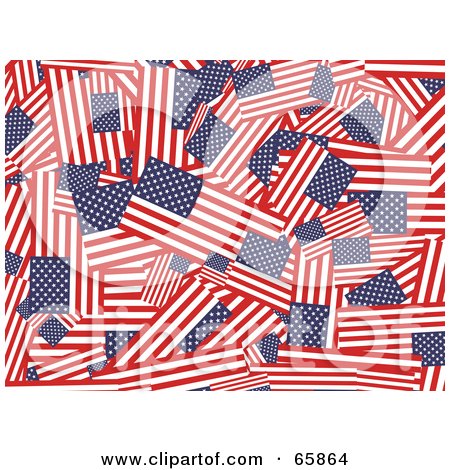 Royalty-Free (RF) Clipart Illustration of a Collage Background Of American Flags by Prawny
