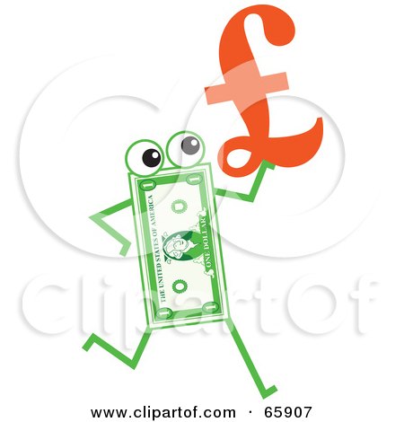 Royalty-Free (RF) Clipart Illustration of a Banknote Character Carrying A Pound Symbol by Prawny