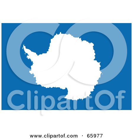 Royalty-Free (RF) Clipart Illustration of a White Antarctica Map On Blue by Prawny
