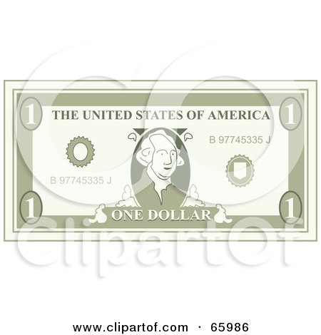 Royalty-Free (RF) Clipart Illustration of a Flat Green Bank Note by Prawny